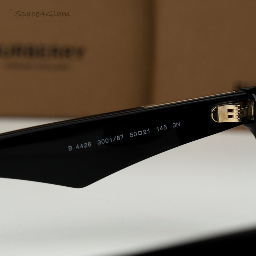 BRAND NEW Burberry BE4426 300187 Black Grey Square Unisex Sunglasses BE 4426 - Picture 4 of 9